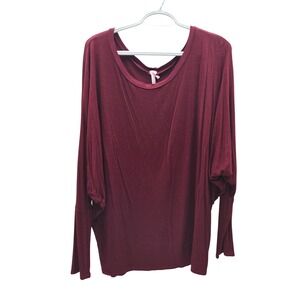 MOA Women's Burgundy Dolman Sleeve Tunic Top Size XL